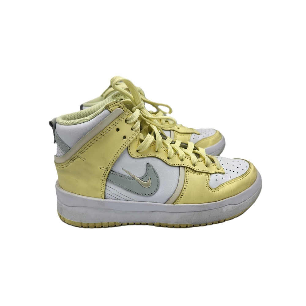Nike Dunk High Up Women 7.5 White Citron Tint Leather Sneakers DH3718-105